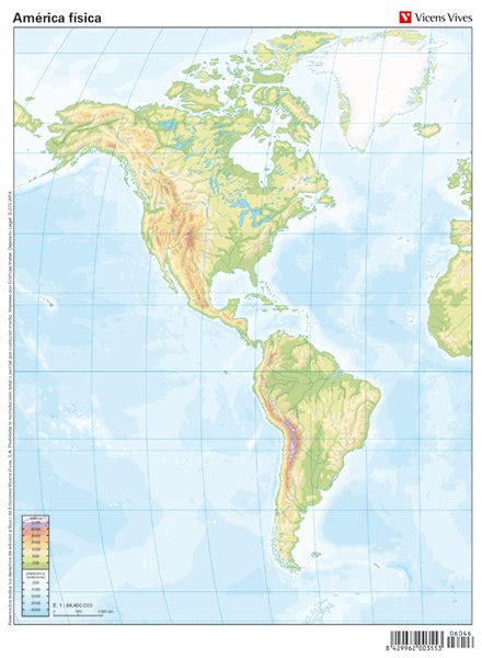 Mapa Mudo America Fisico Color Bimpi