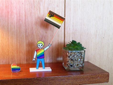 Gay Bear Pride Flag Figurine LGBTQ Gift Rainbow Accessory Or Etsy