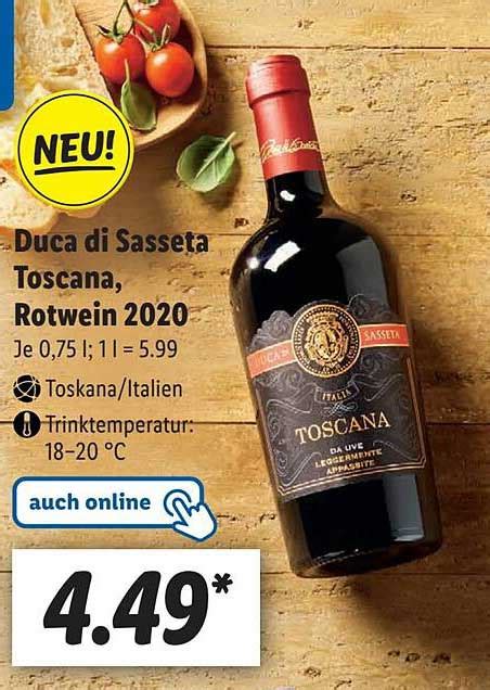 Duca Di Sasseta Toscana Rotwein 2020 Angebot Bei Lidl