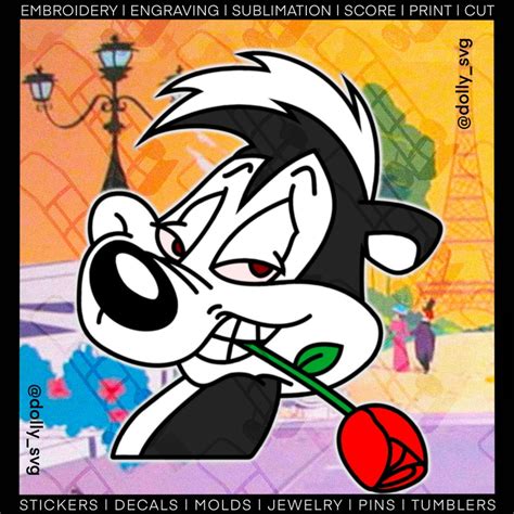 Pepé Le Pew Svg Png Laser Cricut Plasma Silicone Mold Engraving Embroidery Sublimation