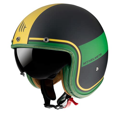 Casca Moto Open Face Mt Le Mans Tant Cu Ochelari Integrati Negru Auriu