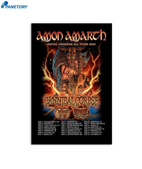 Amon Amarth Vikings Of North America Tour 2024 Poster 2024