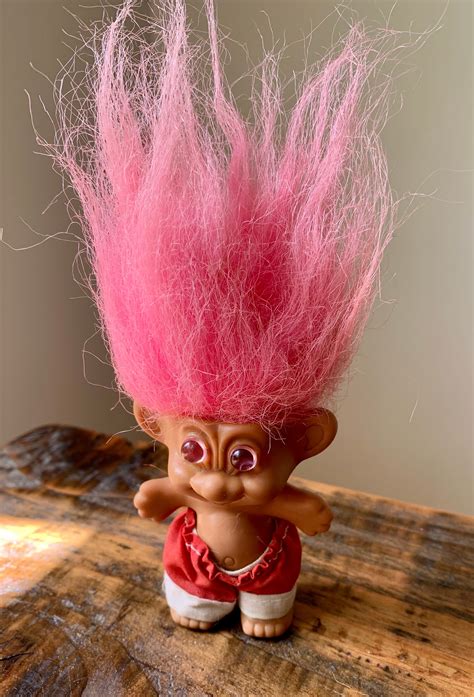 Vintage Arlenco 1980s 1990s Pink Hair Troll Doll Etsy