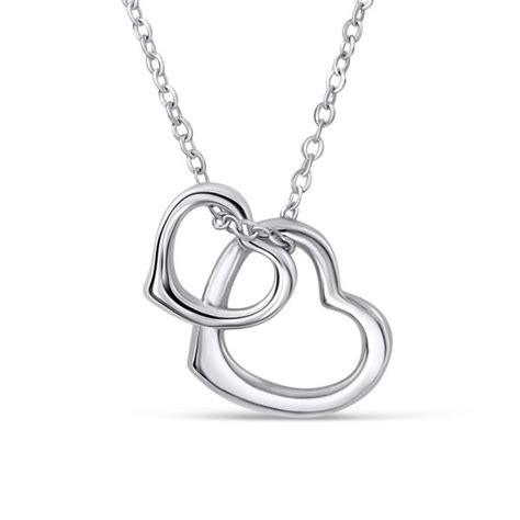 Sterling Silver Double Heart Necklace Boutique Fan