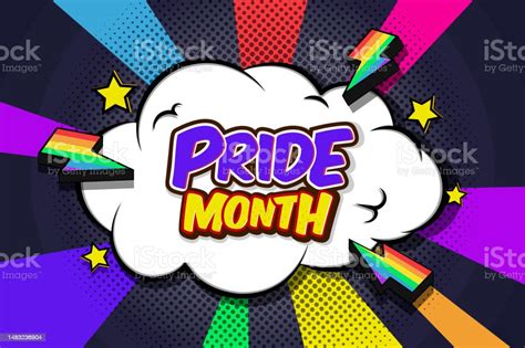 Lgbt Pride Month Poster With Comic Style Speech Bubble In Colorful