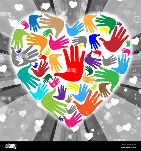 Handprints Hands Showing Heart Shapes And Human Stock Photo Alamy