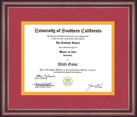 University Of Southern California Diploma Frame Talking Walls