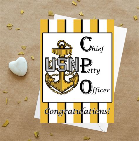 Chief Petty Officer Gold Stripes Card, CPO Congratulations Card - Etsy