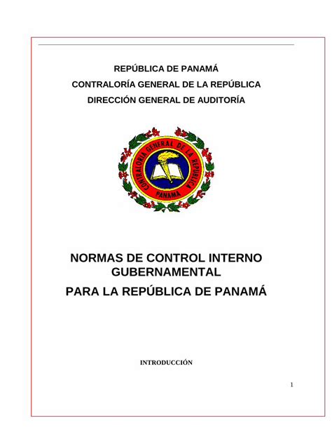 Pdf Normas De Control Interno Ministerio Público De Panamá€¦ · El Control Interno Consta De