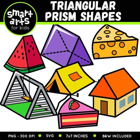 Triangular Prism Shapes Clip Art Digital Graphics Etsy