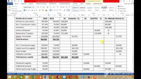 Estado De Flujos De Efectivo Explicacion En Excel Youtube Images