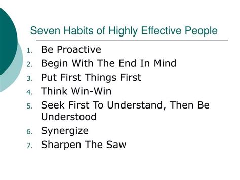 PPT Seven Habits Of Highly Effective People PowerPoint Presentation