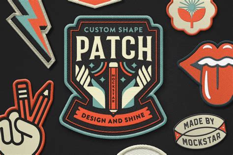 Custom Shape Embroidery Patch Mockup Siteoutsite