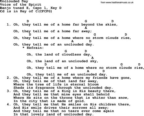 Johnny Cash Song Unclouded Day Lyrics And Chords Lyrics And Chords