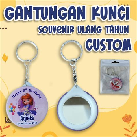 Jual Gantungan Kunci Custom Souvenir Ulang Tahun Gratis Desain Ganci