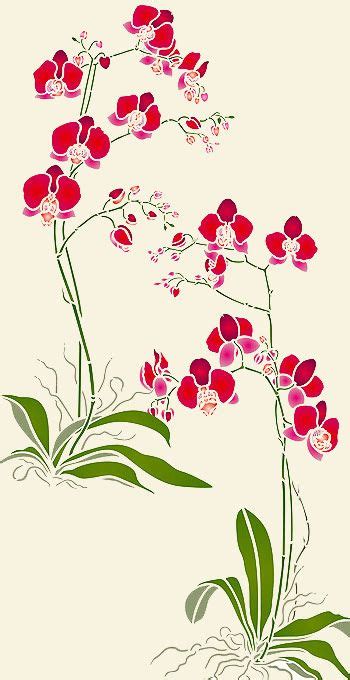 Orchid Stencil Henny Donovan Motif In 2024 Flower Drawing Orchids