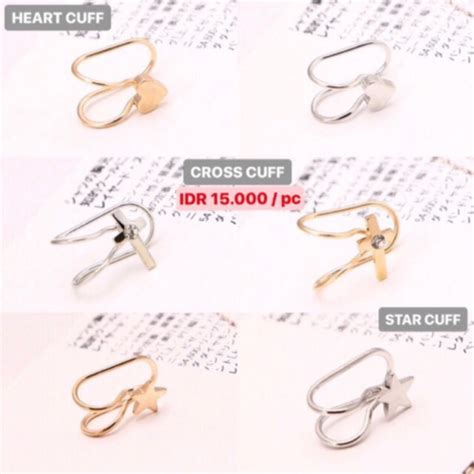 Jual Anting Jepit Klip Clip Tanpa Tindik Salib Hati Bulan Bintang