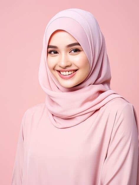 Premium Photo Asian Muslim Woman Isolated Pink Background