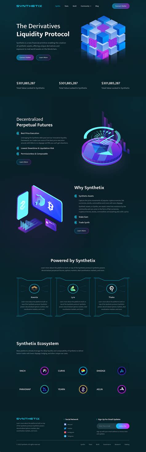 Synthetix Cryptocurrency Landing Page On Behance