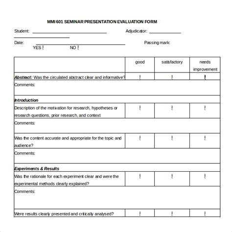 FREE 17 Presentation Evaluation Form Samples PDF MS Word Google Docs