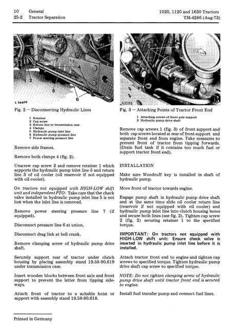 John Deere 2020 2030 Engine Service Manual By Repair Service Parts