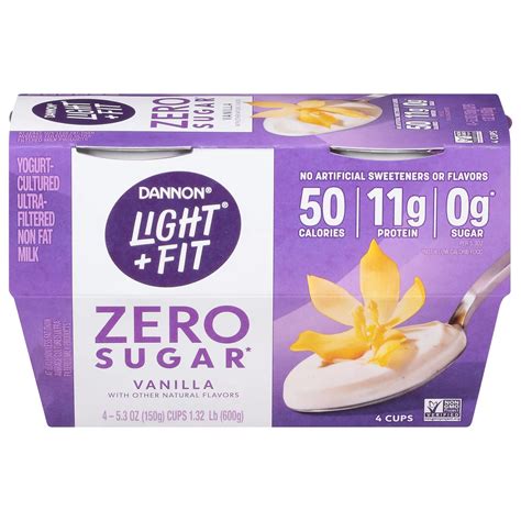 Dannon Light And Fit Zero Sugar Vanilla Yogurt Shop Yogurt At H E B