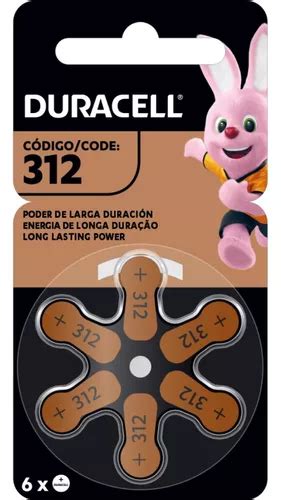 Pilha Auditiva Duracell 312 6 Unidades MercadoLivre