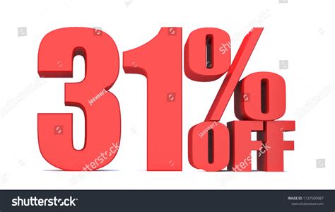 31 Percent Off 3d Sign On Stock Illustration 1137500987