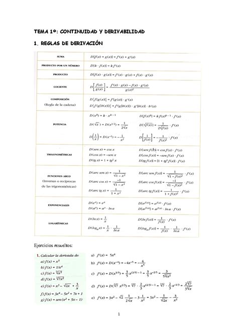 Tema Continuidad Y Derivabilidad Tema Continuidad Y