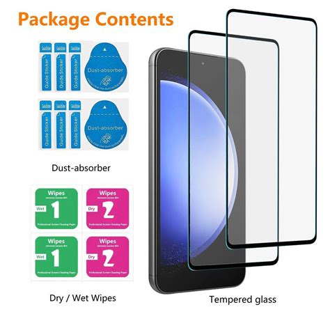 2pcs Full Coverage Hd Tempered Glass Screen Protector For Samsung Galaxy S23 Fe Ebay