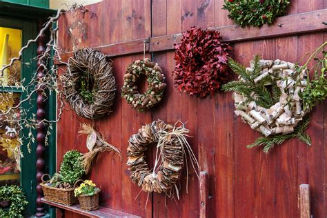 Christmas Wreath On Barn Door