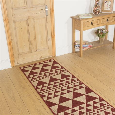 Prism Red Hallway Carpet Runners Runrug