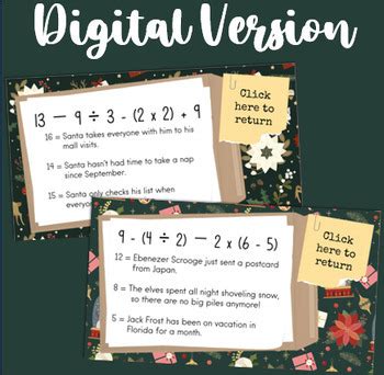 Christmas Order Of Operations Mystery Whodunnit Printable And Digital