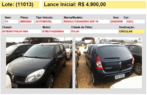 Leilao Detran Sc Navegantes Sc Carro Sandero Detran Sc