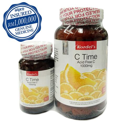 Kordel S C Time Acid Free Vitamin C 1000mg X 150s 30s Shopee Malaysia