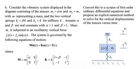 Solved 6 Consider The Vibratory System Displayed In The Chegg