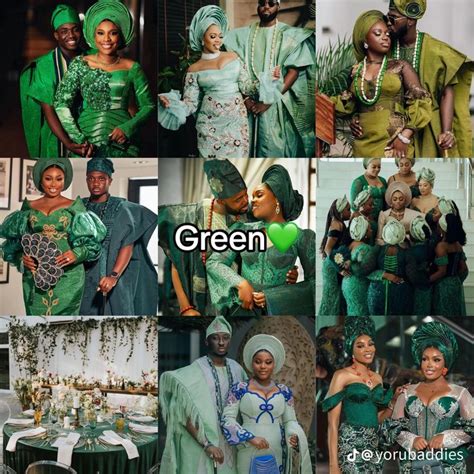 Yoruba Weddings Green 💚 In 2025 Nigerian Wedding Dresses Traditional