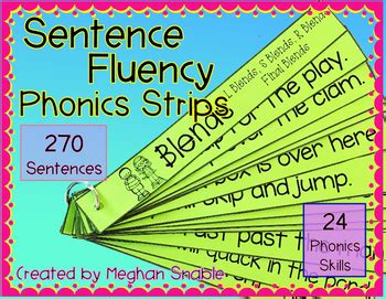 Sentence Fluency Phonics Strips By Meghan Snable TpT