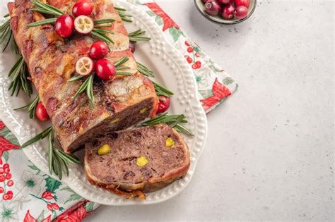 Premium Photo Terrine Of Pork With Pistachios Cherries And Chicken