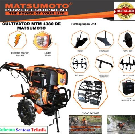 Jual CULTIVATOR MESIN BAJAK SAWAH MATSUMOTO MTM 1380 DE TILLER