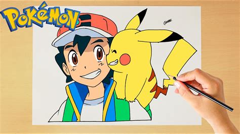 How to draw Ash Ketchum and Pikachu Step by step Pokémon YouTube