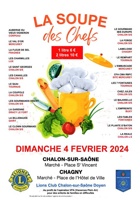 La Soupe Des Chefs C Est Ce Dimanche Chalon Et Chagny Info Chalon