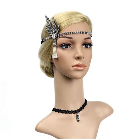 1920s Flapper Great Gatsby Headband Pearls Charleston Party Bridal