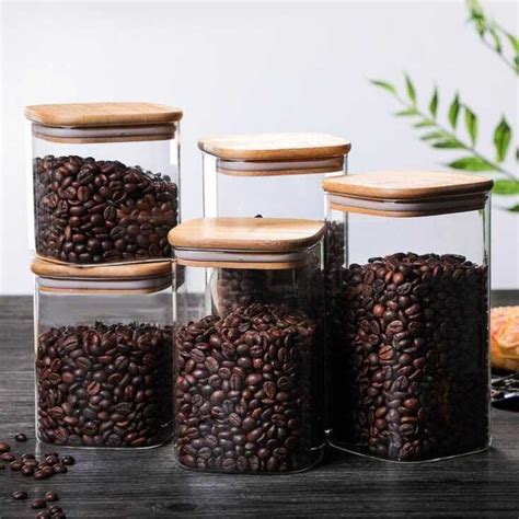 One Two Cups Toples Kaca Penyimpanan Makanan Coffee Storage Glass Jar