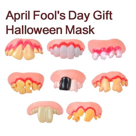 1 piece Funny Gags Practical Jokes Prank Freak False Teeth halloween decoration April Fool's Day ...