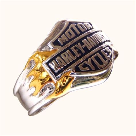 Sterling Silver Harley Davidson Men S Logo Ring Jewelry Amazon