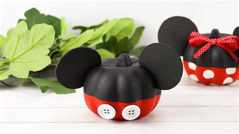 Mickey And Minnie Mouse Pumpkins Cute No Carve Pumpkin Halloween Craft Youtube