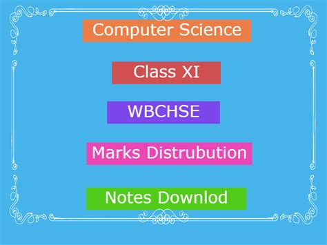 Wbchse Class 11 Computer Science Syllabus