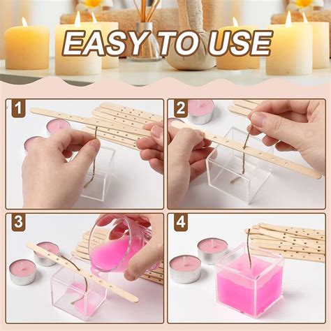 Anjmd Pcs Wooden Candle Wick Holders Wick Bars For Multiwick