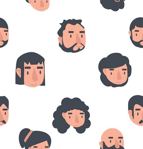 Avatar Faces Seamless Pattern Background 1876873 Vector Art At Vecteezy